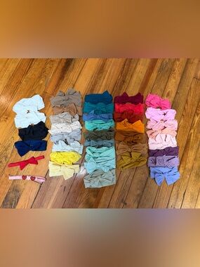 Baby Girl Nylon Bow Headbands Lot Newborn Infant Toddler 30+ Colors